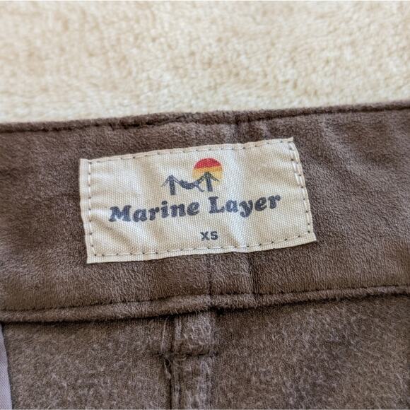 Marine Layer Rosie Faux Suede A-Line Skirt in Birch, size XS - Picture 3 of 7